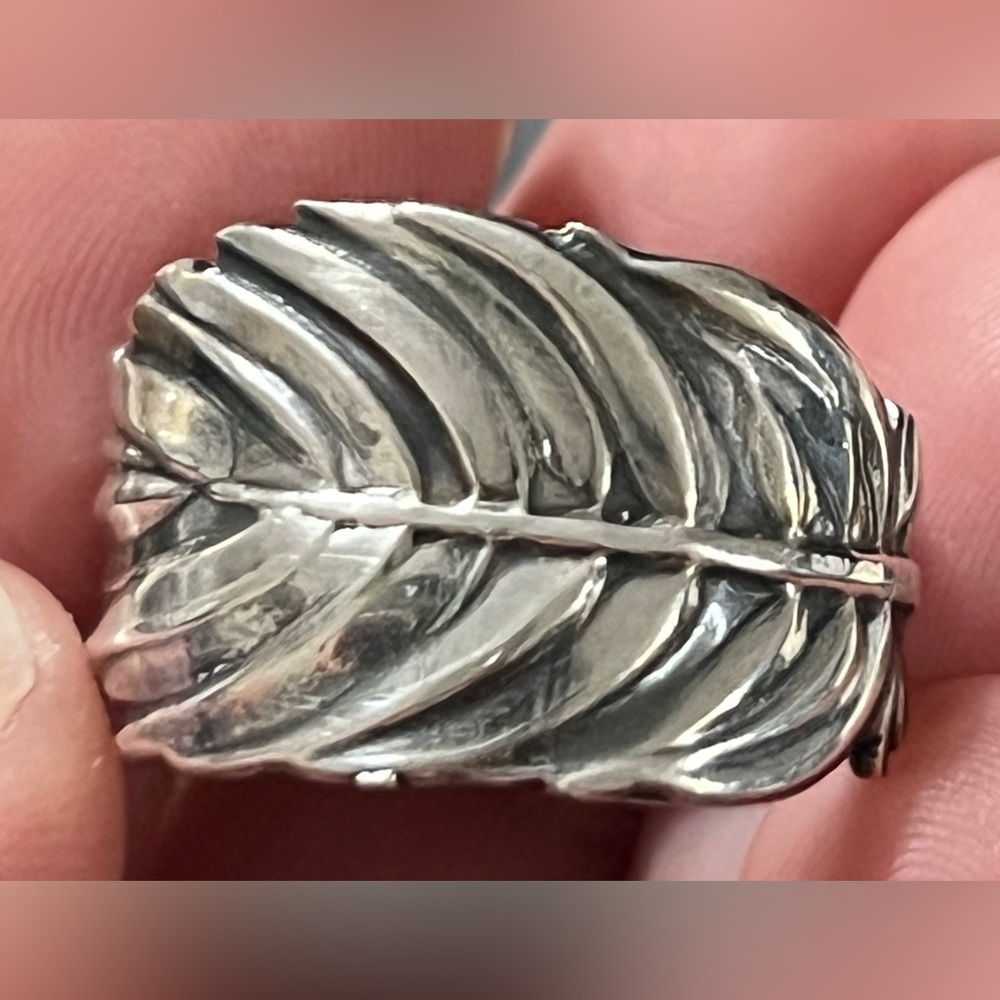 Women’s Sterling Silver Feather Ring Size 7.5